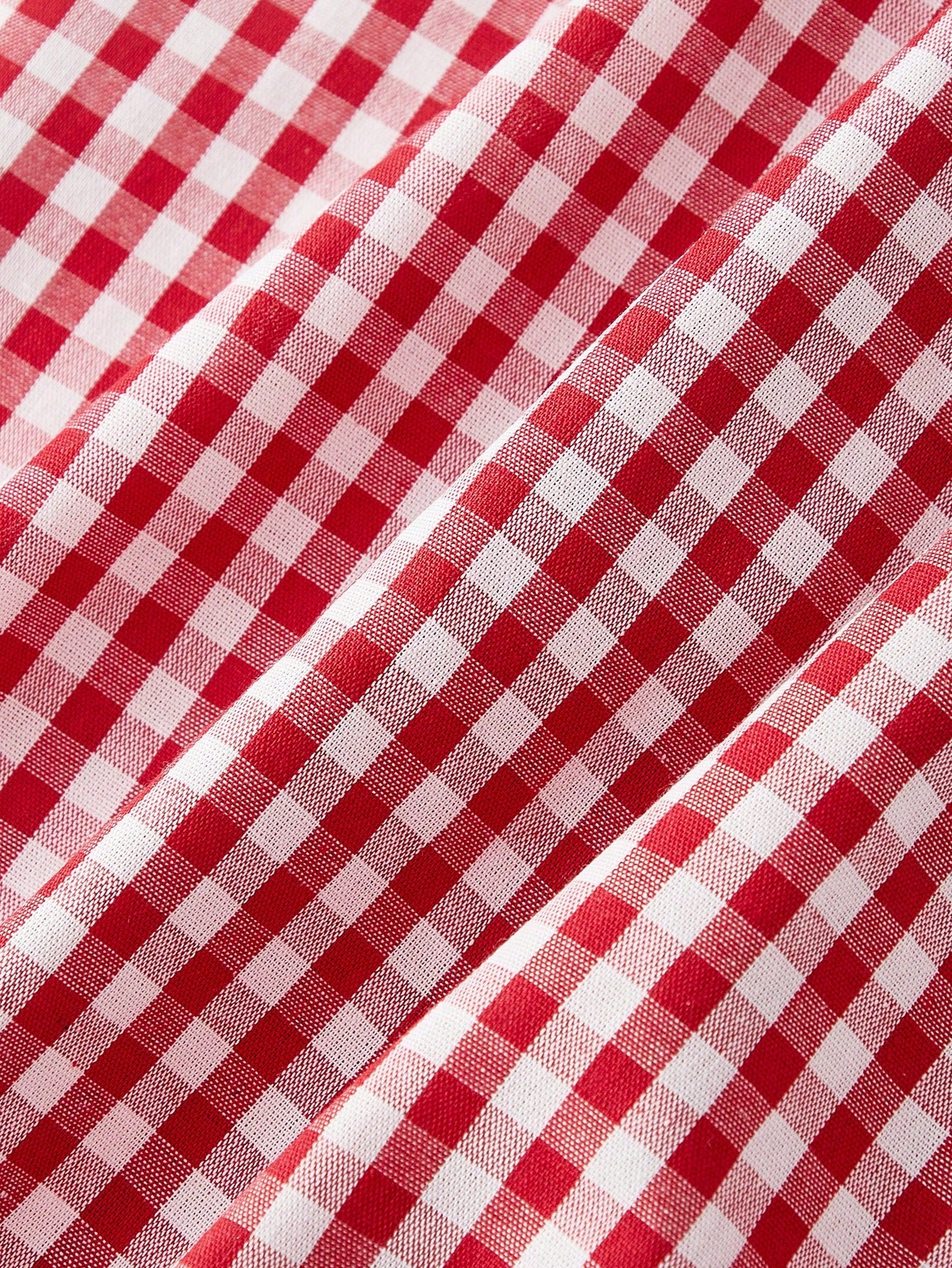 Skyraze Red And White Plaid Plaid Sleeveless Dress With Bow Decor And Fla Skirt, Suitable For Christmas And New Year Vacation Summer Cottagecore