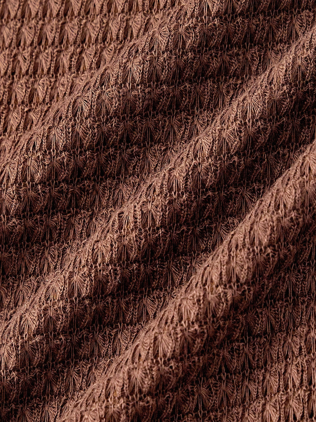 Skyraze Women's Coffee Brown Crochet Mini Dress,One Shoulder Hollow Out Mesh Knit Beach Cover Up,Starfish Detail Slim Fit Boho Beach Summer Holiday Holiday