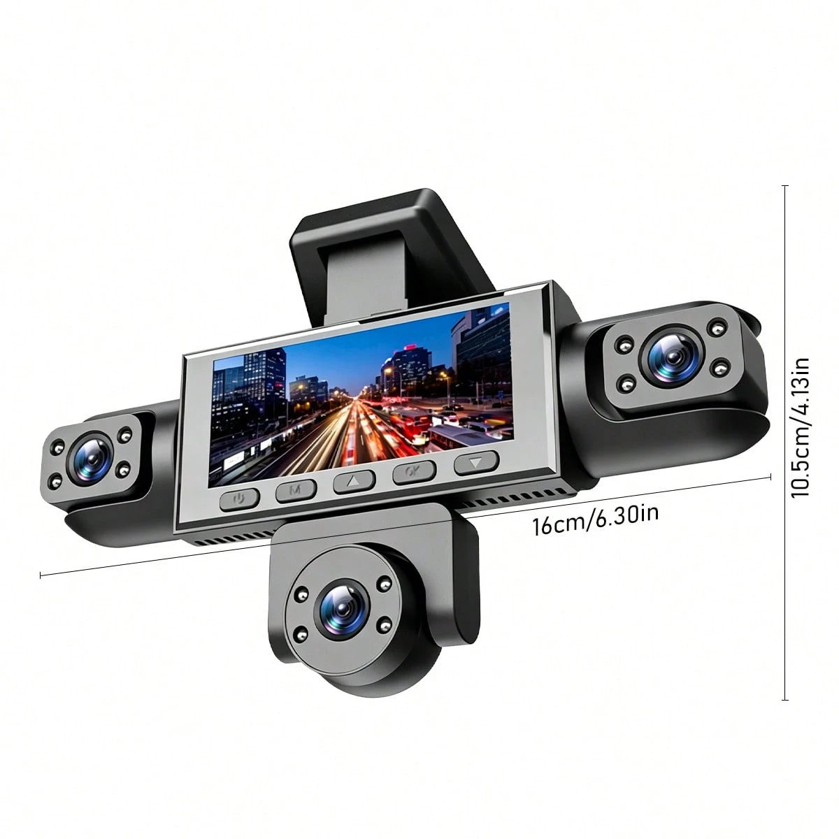 SKYWORTH SIDAKEYE 360° Panoramic 5-Way 1080P Ultimate Dash Cam Kit, Car DVR With Night Vision, 24-Hour Parking Monitoring, G-Sensor, Loop Recording And More