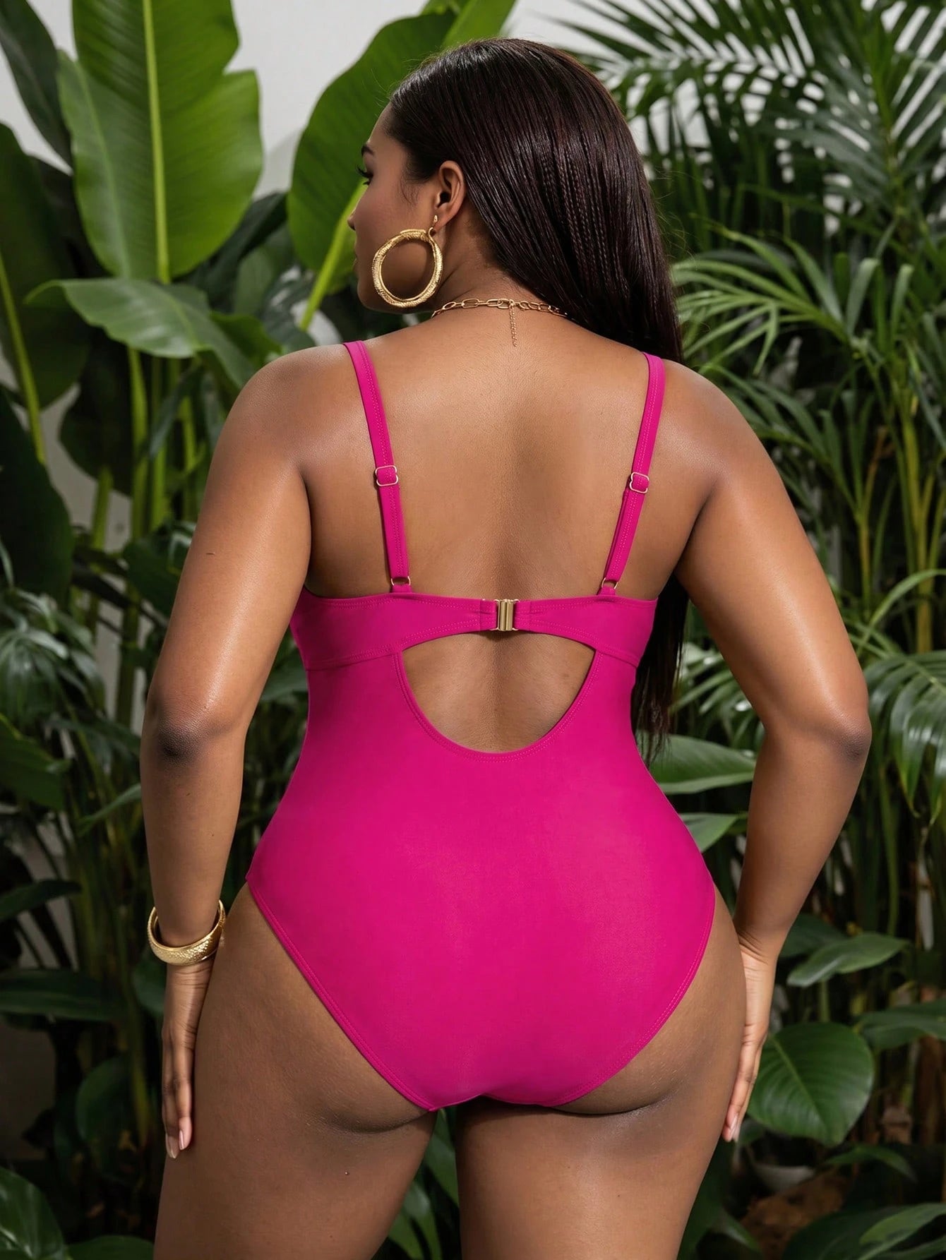 Slaydiva 2026 New Summer Vacation Front Cross Support Mesh Patchwork Plus Size One-Piece Swimsuit