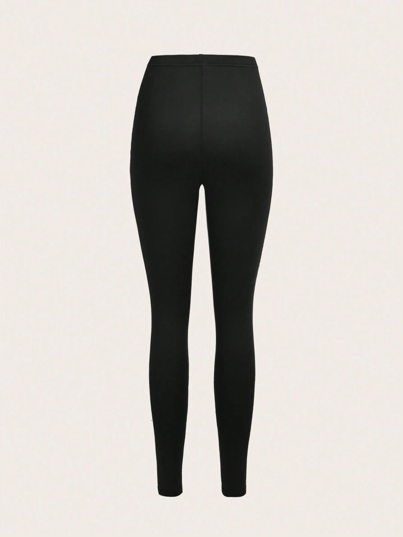 Slaydiva 3pcs Black Casual Solid Color Knit Leggings, Skinny Fit, Long Style, Spring/Summer