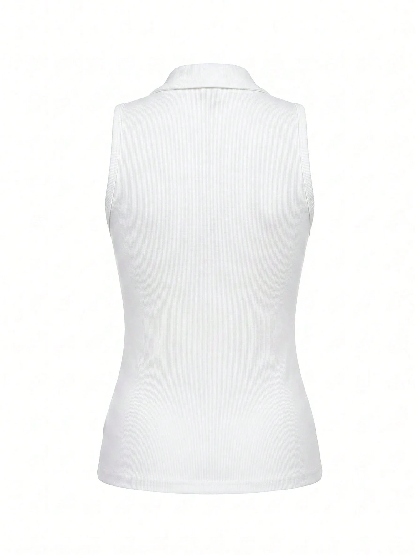 Slaydiva Spring/Summer Casual Solid White Slim Fit V-Neck Long Sleeve/Sleeveless Women Tank Top. Suitable For Valentine's Day, Wedding Season, Vacation, Beach