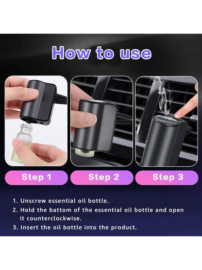 Smart Car Air Freshener- Upgraded Version, Includes 3 Bottles Of 10ml French Essential Oil, Enhanced Spray Effect, Long-Lasting Fragrance, Adjustable Intensity Car Aroma Device