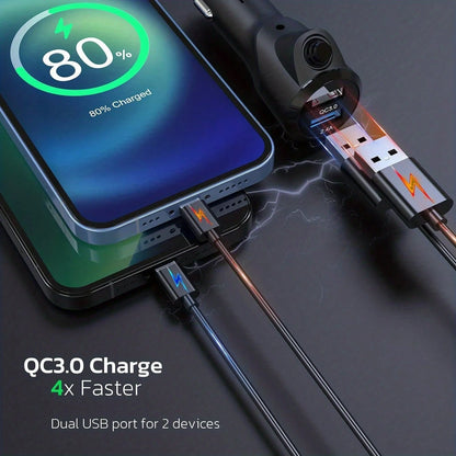 Smart Car Bluetooth FM Transmitter, High And Low Frequency Equalizer, Wireless Car Bluetooth V5.0 Adapter, With Large Color Screen, Supports QC3.0 Fast Charging Charger, Hands-Free Call, MP3 Music Pla