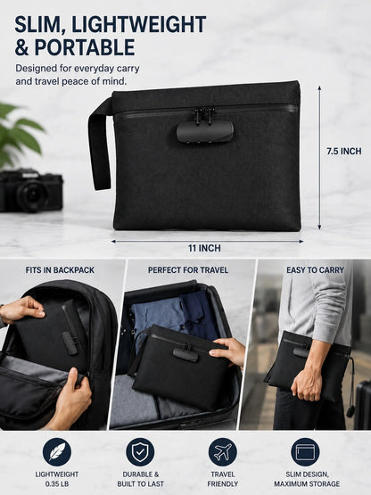 Smell Proof Bag With Combination Lock Set, Lockable Waterproof Travel Organizer For Odor-Free Storage & Everyday Use