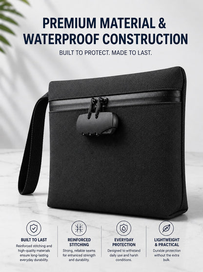 Smell Proof Bag With Combination Lock Set, Lockable Waterproof Travel Organizer For Odor-Free Storage & Everyday Use