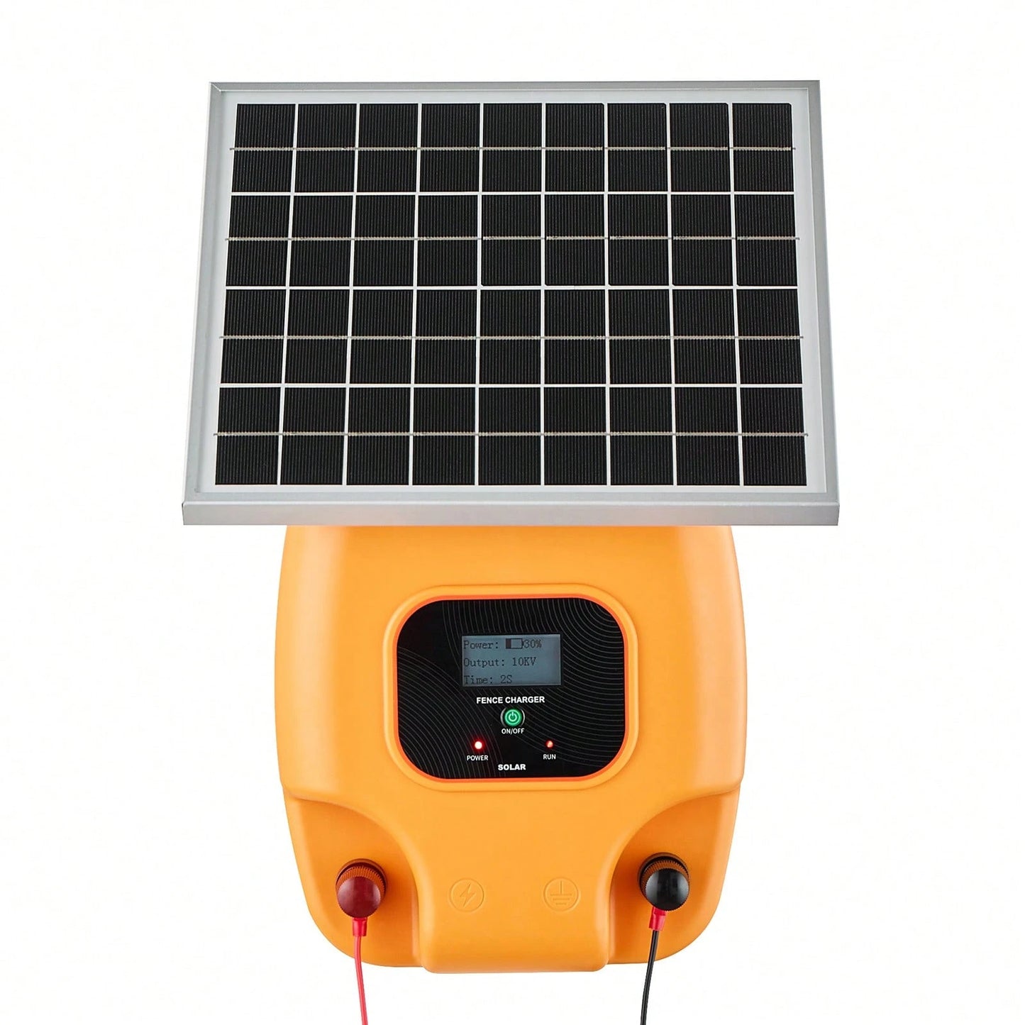 Solar Fence Charger, 1J 10kV Solar Powered Fence Charger, 1.86 Miles Range, Electric Fence Energizer Kit, Keep Out Predators, 3 Days Runtime, For Livestock, Poultry, Garden Protection