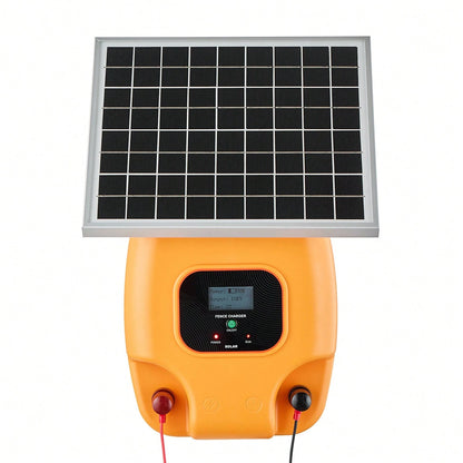 Solar Fence Charger, 1J 10kV Solar Powered Fence Charger, 1.86 Miles Range, Electric Fence Energizer Kit, Keep Out Predators, 3 Days Runtime, For Livestock, Poultry, Garden Protection