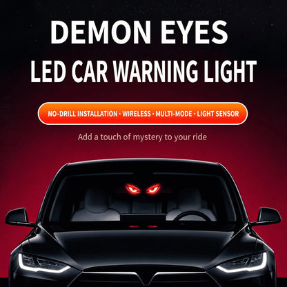 Solar Powered Demon Eye LED Car Window Warning Light, Wireless Triangle Corner Decorative Lamp With Multi-Mode Lighting, Auto On/Off Light Sensor For Vehicle Side Window Interior Ambient Glow, No Wiri