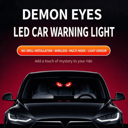 Solar Powered Demon Eye LED Car Window Warning Light, Wireless Triangle Corner Decorative Lamp With Multi-Mode Lighting, Auto On/Off Light Sensor For Vehicle Side Window Interior Ambient Glow, No Wiri
