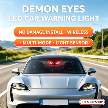 Solar Powered Demon Eye LED Car Window Warning Light, Wireless Triangle Corner Decorative Lamp With Multi-Mode Lighting, Auto On/Off Light Sensor For Vehicle Side Window Interior Ambient Glow, No Wiri