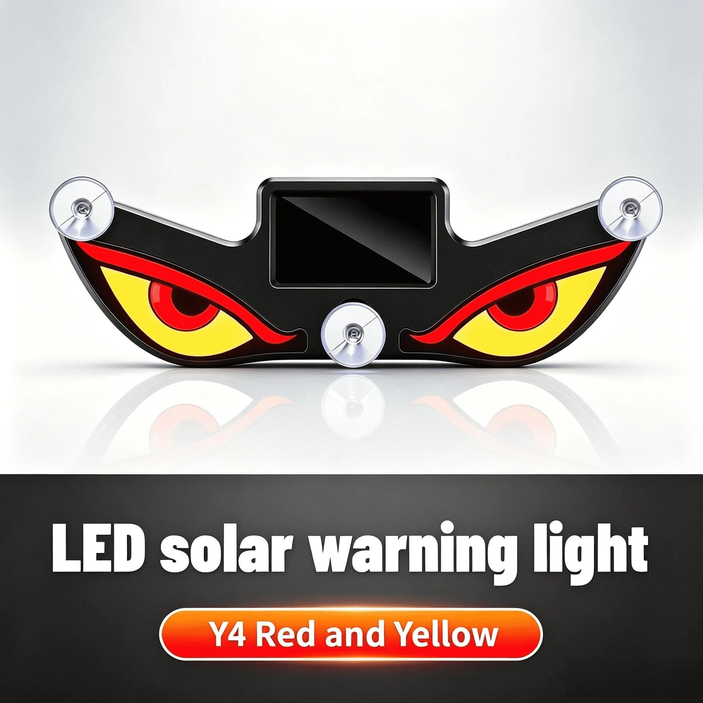Solar Powered Demon Eye LED Car Window Warning Light, Wireless Triangle Corner Decorative Lamp With Multi-Mode Lighting, Auto On/Off Light Sensor For Vehicle Side Window Interior Ambient Glow, No Wiri