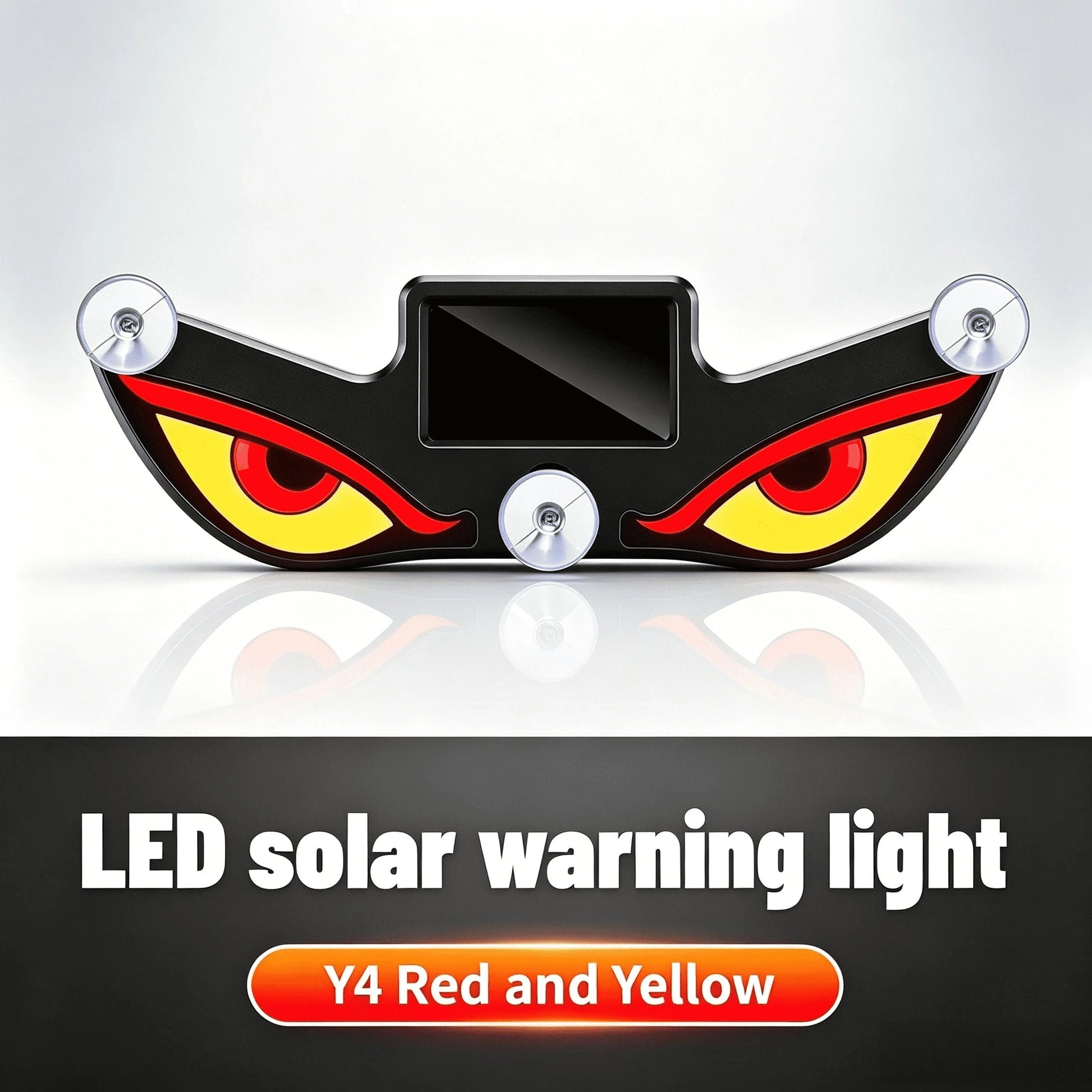 Solar Powered Demon Eye LED Car Window Warning Light, Wireless Triangle Corner Decorative Lamp With Multi-Mode Lighting, Auto On/Off Light Sensor For Vehicle Side Window Interior Ambient Glow, No Wiri