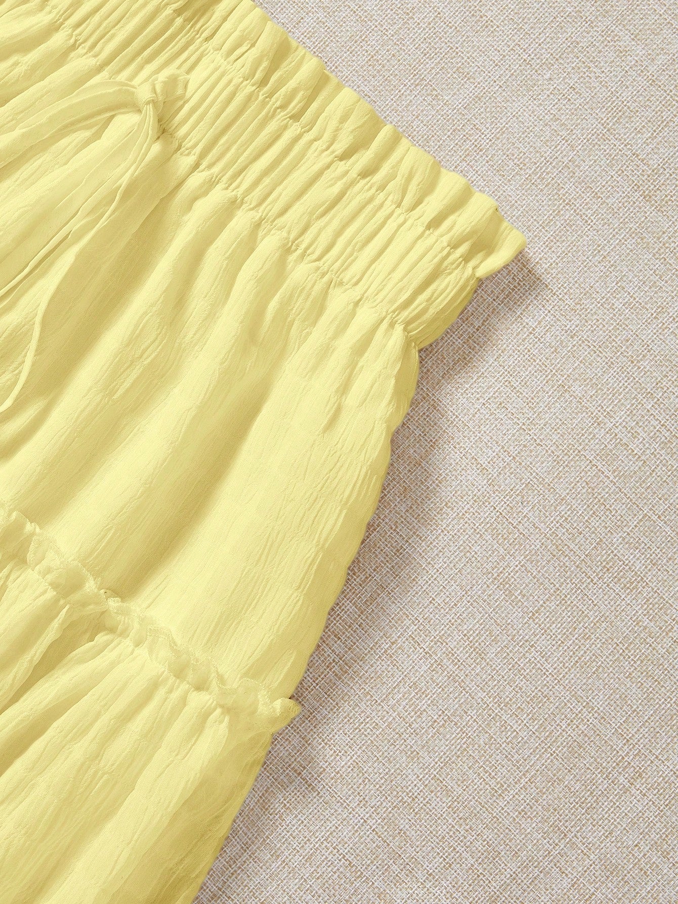 Soleia Casual Summer Skirt With Tie, Frill Trim And Decorative Details