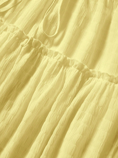 Soleia Casual Summer Skirt With Tie, Frill Trim And Decorative Details