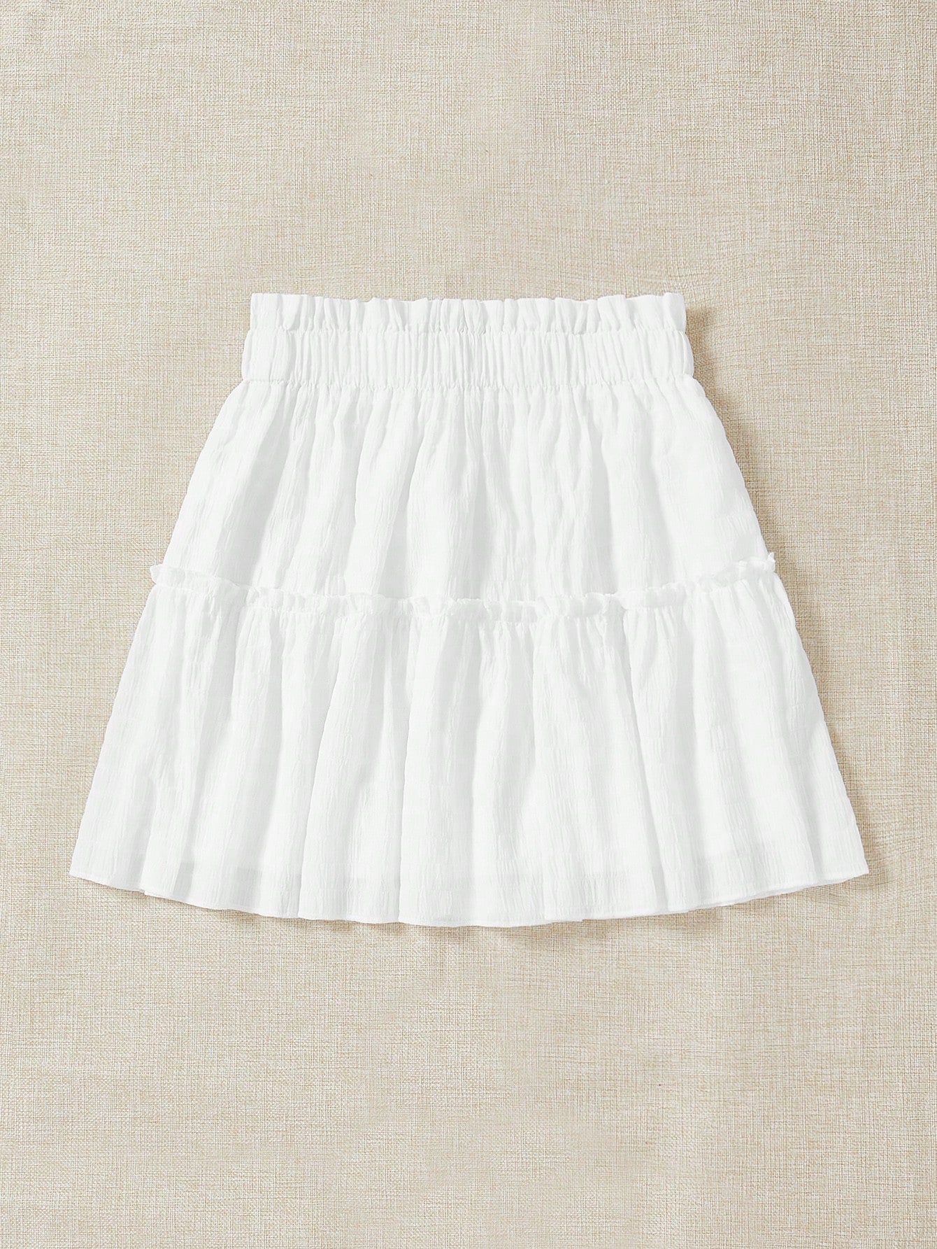 Soleia Casual Summer Skirt With Tie, Frill Trim And Decorative Details