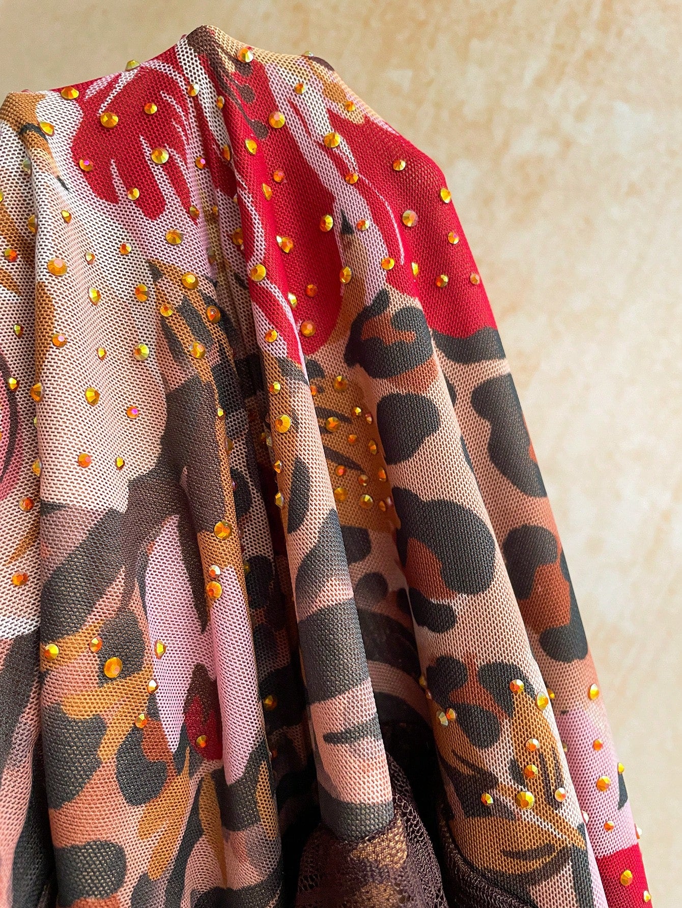 Soleia Elegant Sexy Spaghetti Strap Leopard Print Floral Patchwork Ruffle Hem Mini Dress Bohemian Boho Vacation Summer Women Club Night Out Party Brown