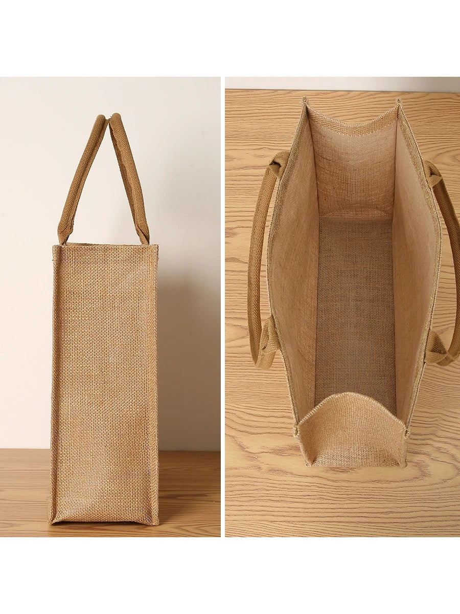 Solid Color Retro Linen Large Capacity Women's Handbag, Reusable For Daily Use, Shopping, Gatherings, Carry-On Bag, Beach Essential