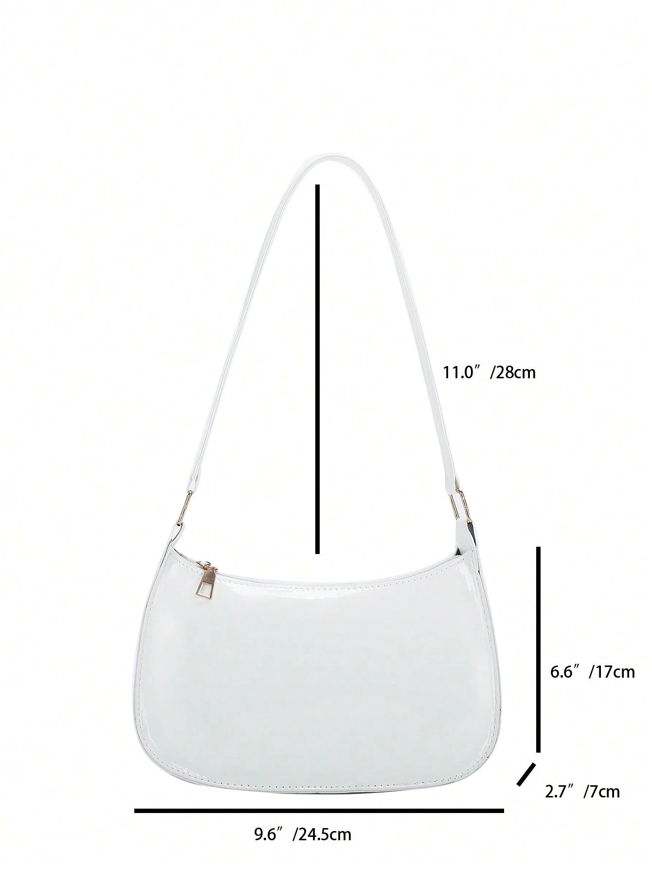 Solid Color Simple & Elegant Shiny Stylish & Cute & Atmospheric Shoulder Bag, Old Money