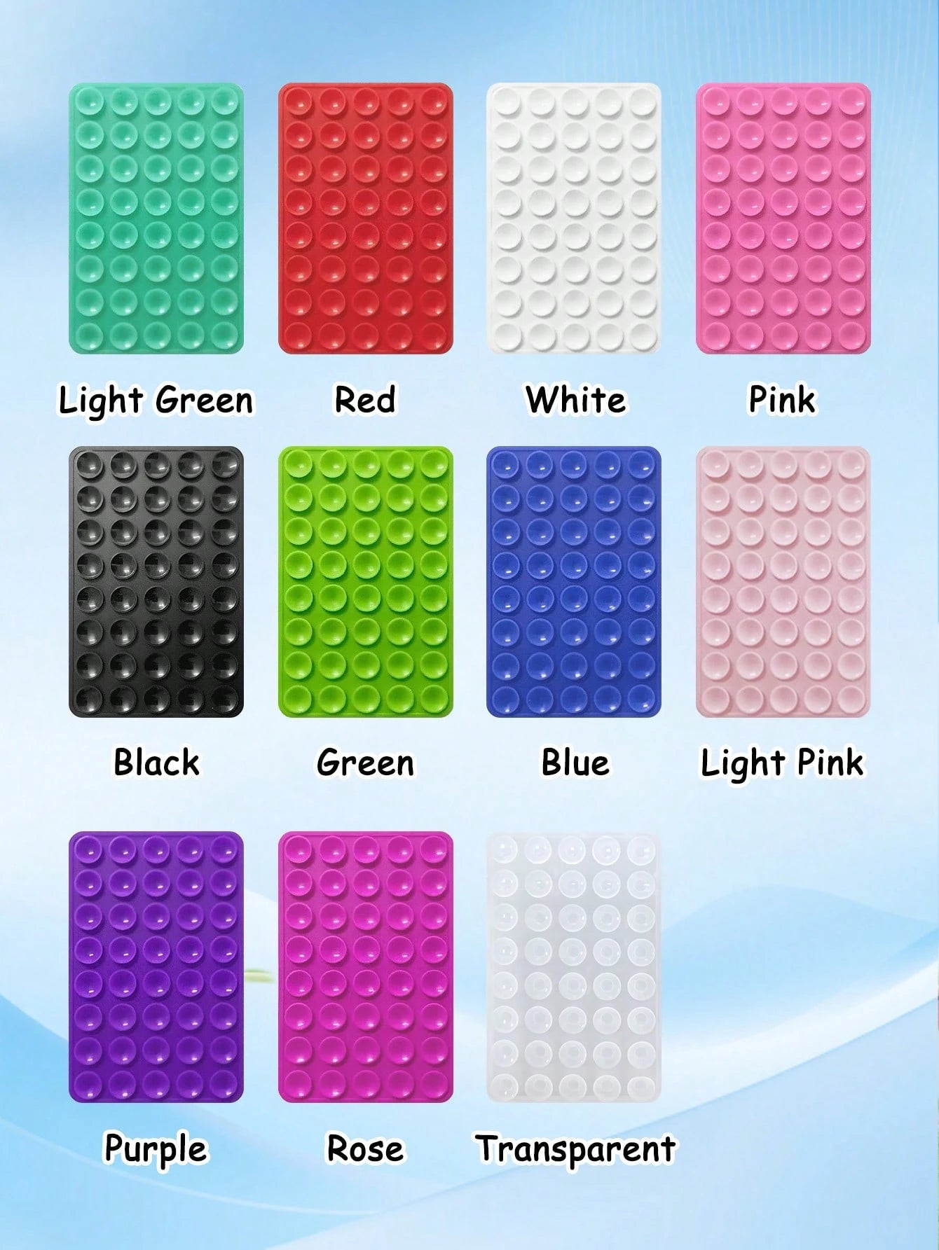 Solid Color Slouchy Phone Holder 40pcs Double-Sided Silicone Suction Cup Phone Holder, Compatible With Iphone And Android Phones, Adjustable Angle, Compact Design, Applicable For Makeup, Dance, Fitnes