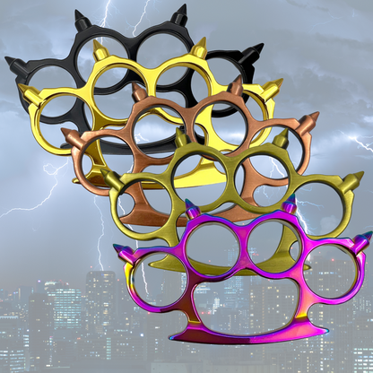 Solid Steel Knuckle Dusters - Spiked Brass Knuckles - Your Choice Color