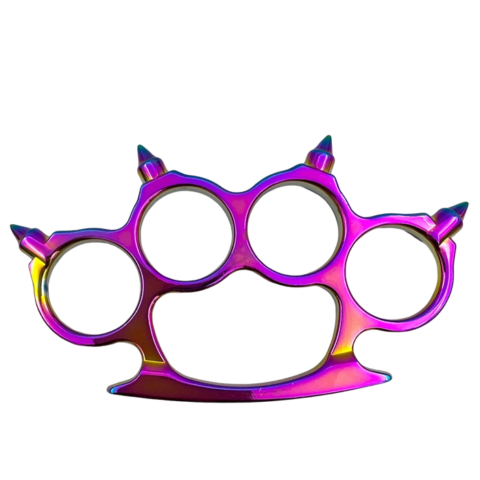 Solid Steel Knuckle Dusters - Spiked Brass Knuckles - Your Choice Color