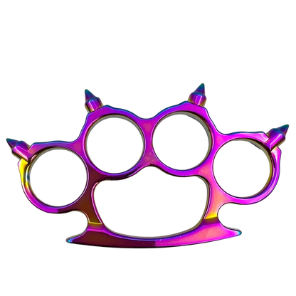 Solid Steel Knuckle Dusters - Spiked Brass Knuckles - Your Choice Color