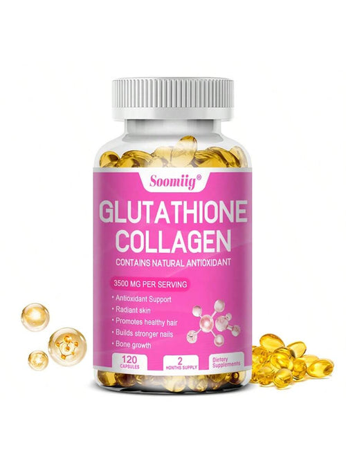 SOOMIIG Glutathione Supplement With Collagen MIlk Thistle- L-Glutathione- Antioxidant Support- Liver Support- 120 Softgels