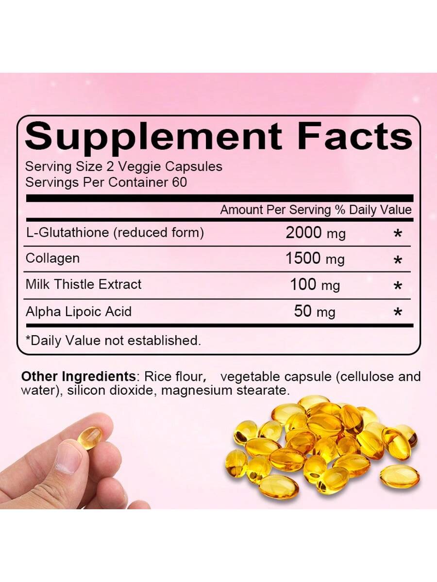 SOOMIIG Glutathione Supplement With Collagen MIlk Thistle- L-Glutathione- Antioxidant Support- Liver Support- 120 Softgels