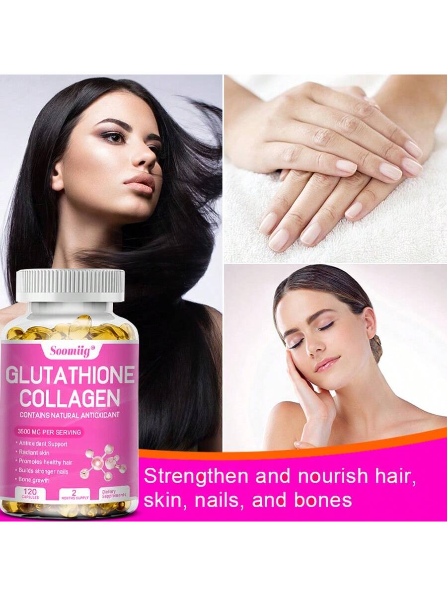 SOOMIIG Glutathione Supplement With Collagen MIlk Thistle- L-Glutathione- Antioxidant Support- Liver Support- 120 Softgels