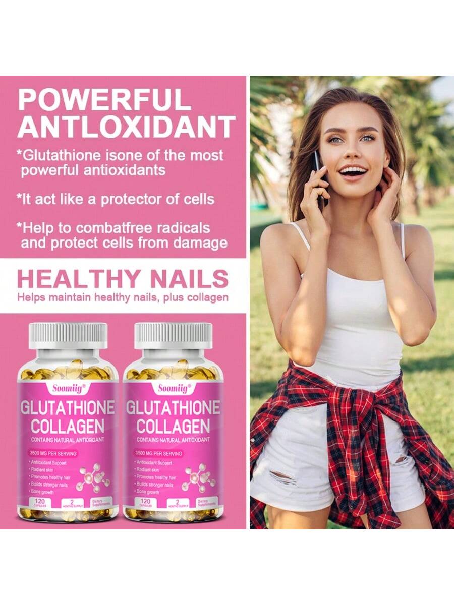 SOOMIIG Glutathione Supplement With Collagen MIlk Thistle- L-Glutathione- Antioxidant Support- Liver Support- 120 Softgels