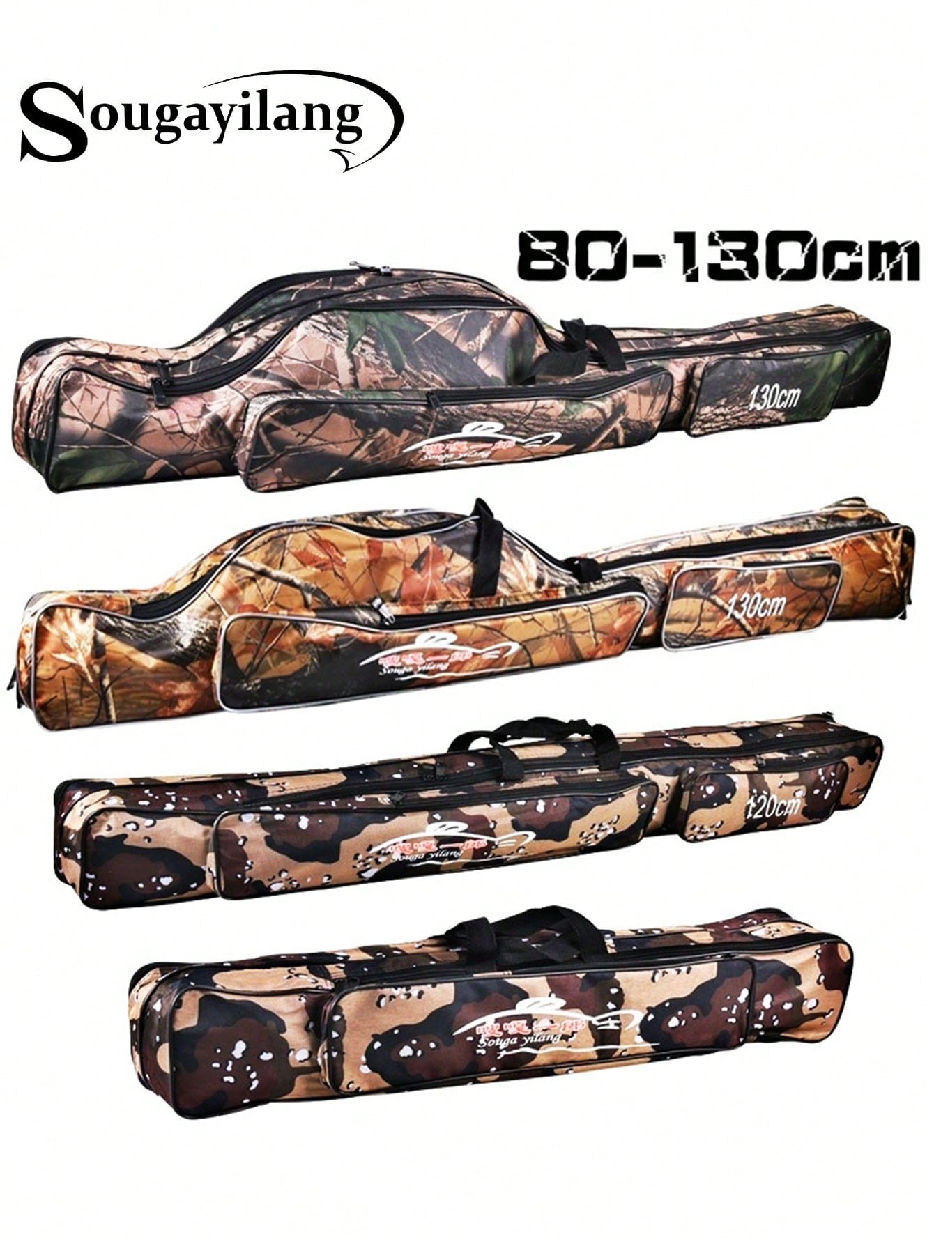 SOUGAYILANG Folding Fishing Rod Case Organizer Pole Storage Bag Rod Reel Tackle Carrier Fishing Rod Bag Fishing Case