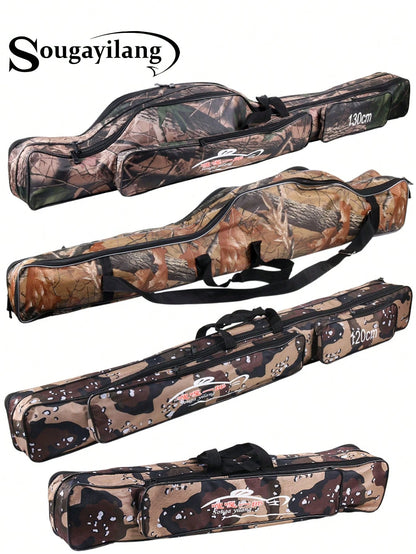 SOUGAYILANG Folding Fishing Rod Case Organizer Pole Storage Bag Rod Reel Tackle Carrier Fishing Rod Bag Fishing Case