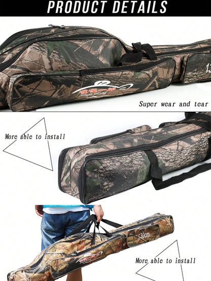 SOUGAYILANG Folding Fishing Rod Case Organizer Pole Storage Bag Rod Reel Tackle Carrier Fishing Rod Bag Fishing Case