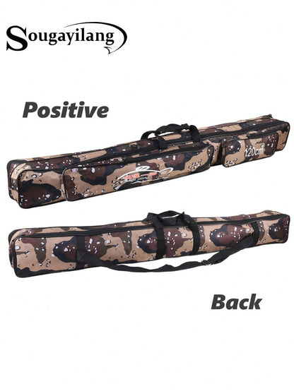 SOUGAYILANG Folding Fishing Rod Case Organizer Pole Storage Bag Rod Reel Tackle Carrier Fishing Rod Bag Fishing Case