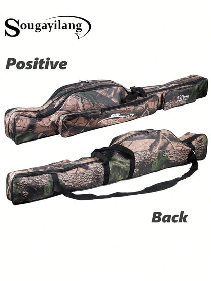SOUGAYILANG Folding Fishing Rod Case Organizer Pole Storage Bag Rod Reel Tackle Carrier Fishing Rod Bag Fishing Case