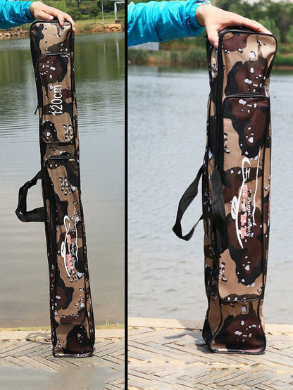 SOUGAYILANG Folding Fishing Rod Case Organizer Pole Storage Bag Rod Reel Tackle Carrier Fishing Rod Bag Fishing Case