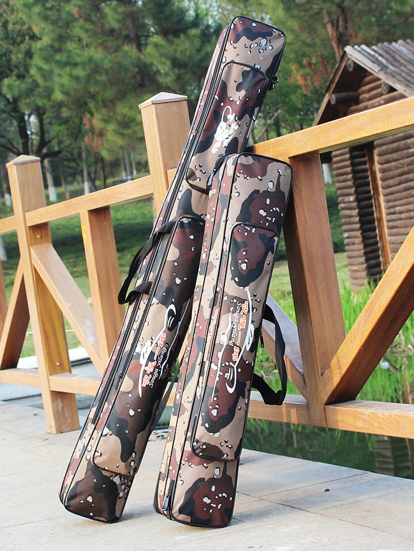 SOUGAYILANG Folding Fishing Rod Case Organizer Pole Storage Bag Rod Reel Tackle Carrier Fishing Rod Bag Fishing Case
