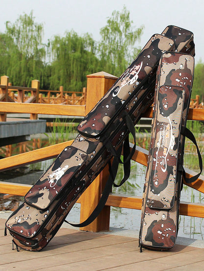 SOUGAYILANG Folding Fishing Rod Case Organizer Pole Storage Bag Rod Reel Tackle Carrier Fishing Rod Bag Fishing Case