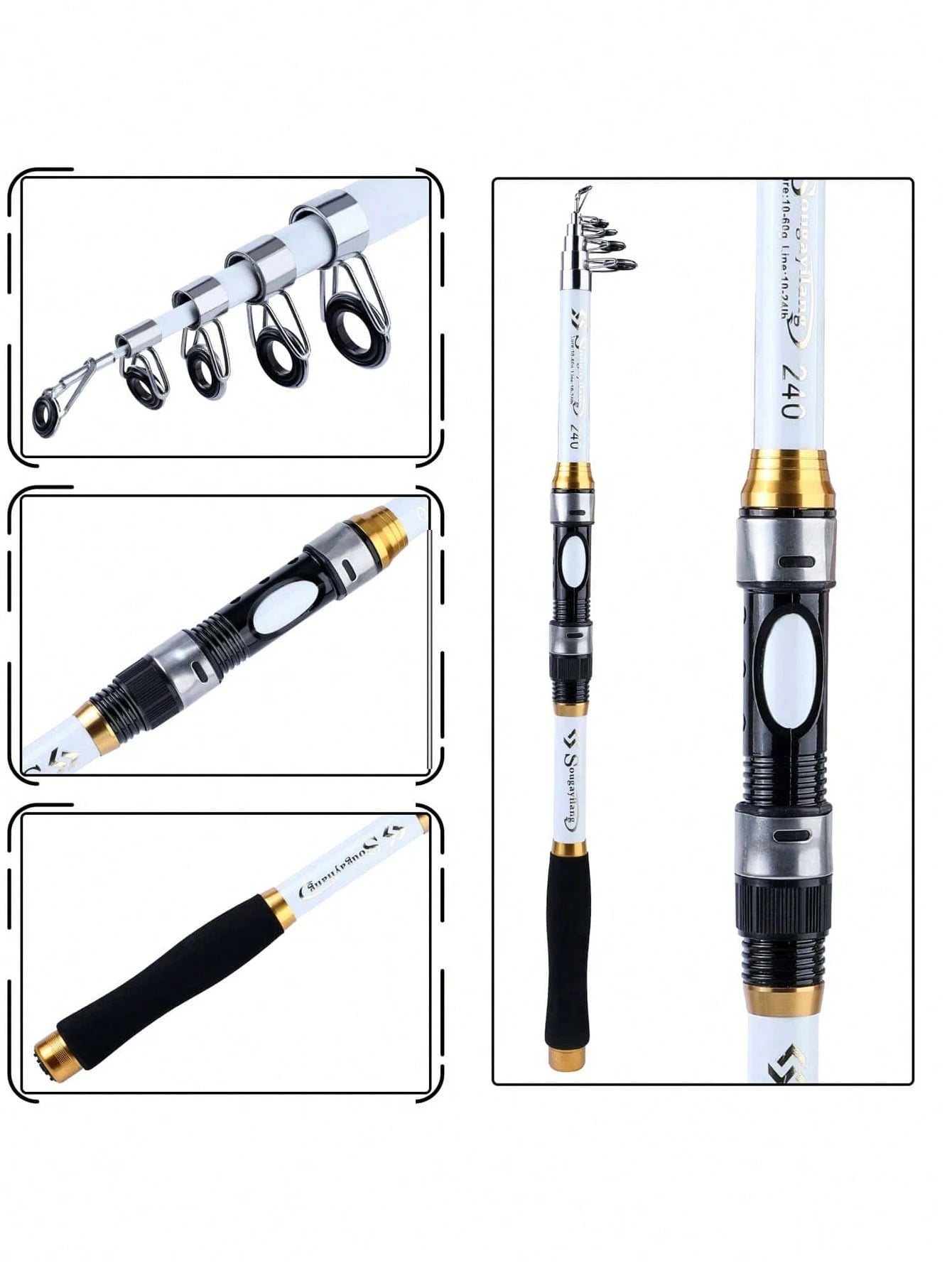SOUGAYILANG Telescopic Fishing Rod Saltwater Fishing Rod Portable Travel Fishing