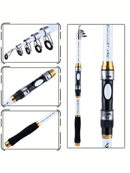 SOUGAYILANG Telescopic Fishing Rod Saltwater Fishing Rod Portable Travel Fishing