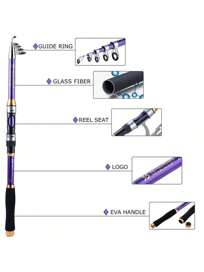 SOUGAYILANG Telescopic Fishing Rod Saltwater Fishing Rod Portable Travel Fishing