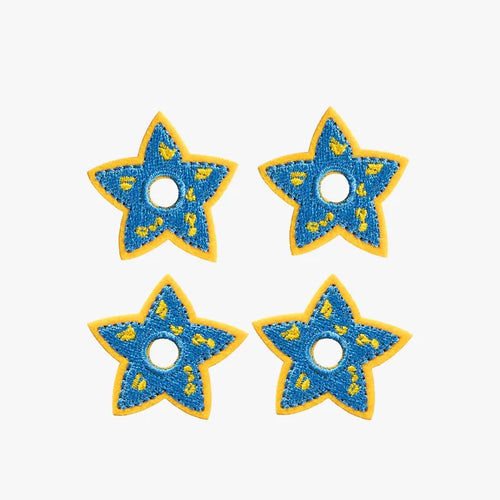 Four blue star-shaped charms. Space Blue Celestial Star Mini Charms