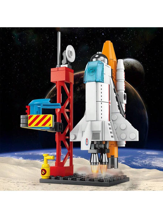 Space Shuttle Building Blocks Interstellar Exploration Set Detachable Spacecraft Model With Launch Station