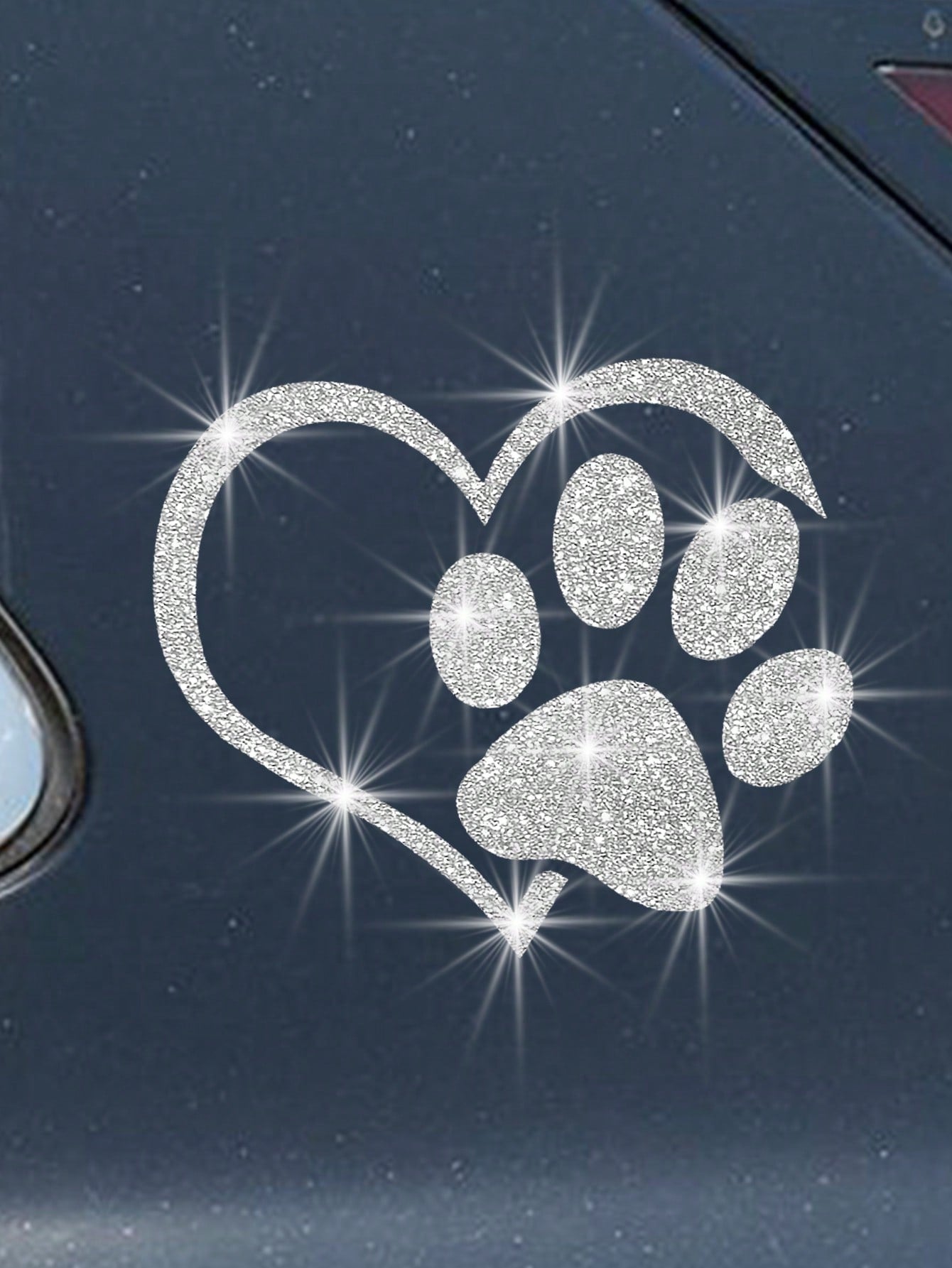Sparkling Dog Paws Car Sticker, Creative Decal For Car Rear, Suitable For Laptops, Luggage, Phone Cases And Other Surfaces To Enhance The Premium Ambiance Of Vehicles
