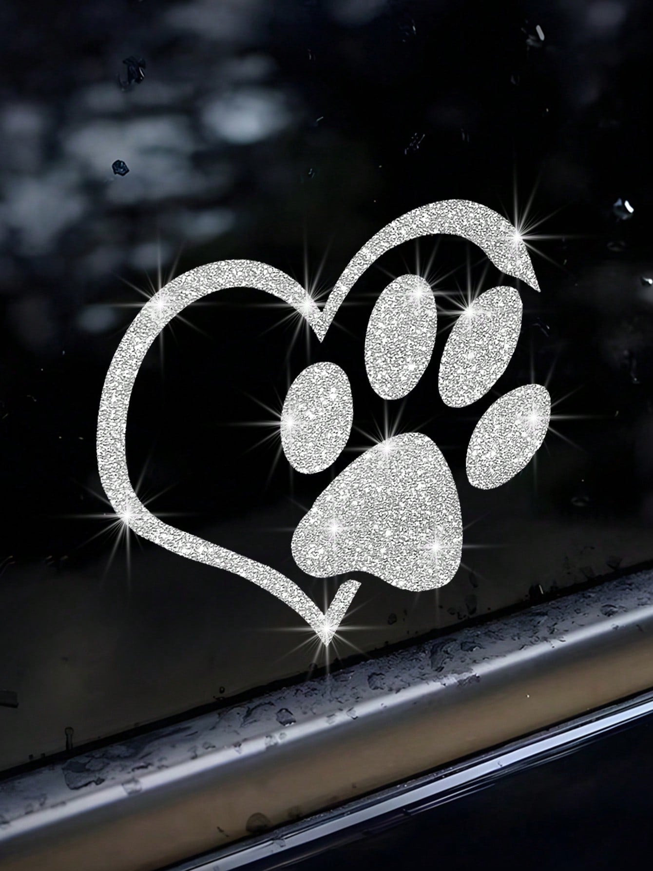 Sparkling Dog Paws Car Sticker, Creative Decal For Car Rear, Suitable For Laptops, Luggage, Phone Cases And Other Surfaces To Enhance The Premium Ambiance Of Vehicles