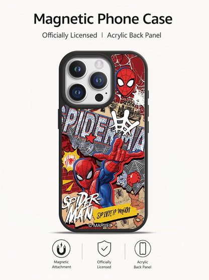 Spider-Man Phone Case, Simple And Fashionable Magnetic Acrylic Phone Case For Iphone17 17Air 17pro 17promax 11 12 13 14 15 16pro 16promax 14Plus 15Plus 16Plus 15promax