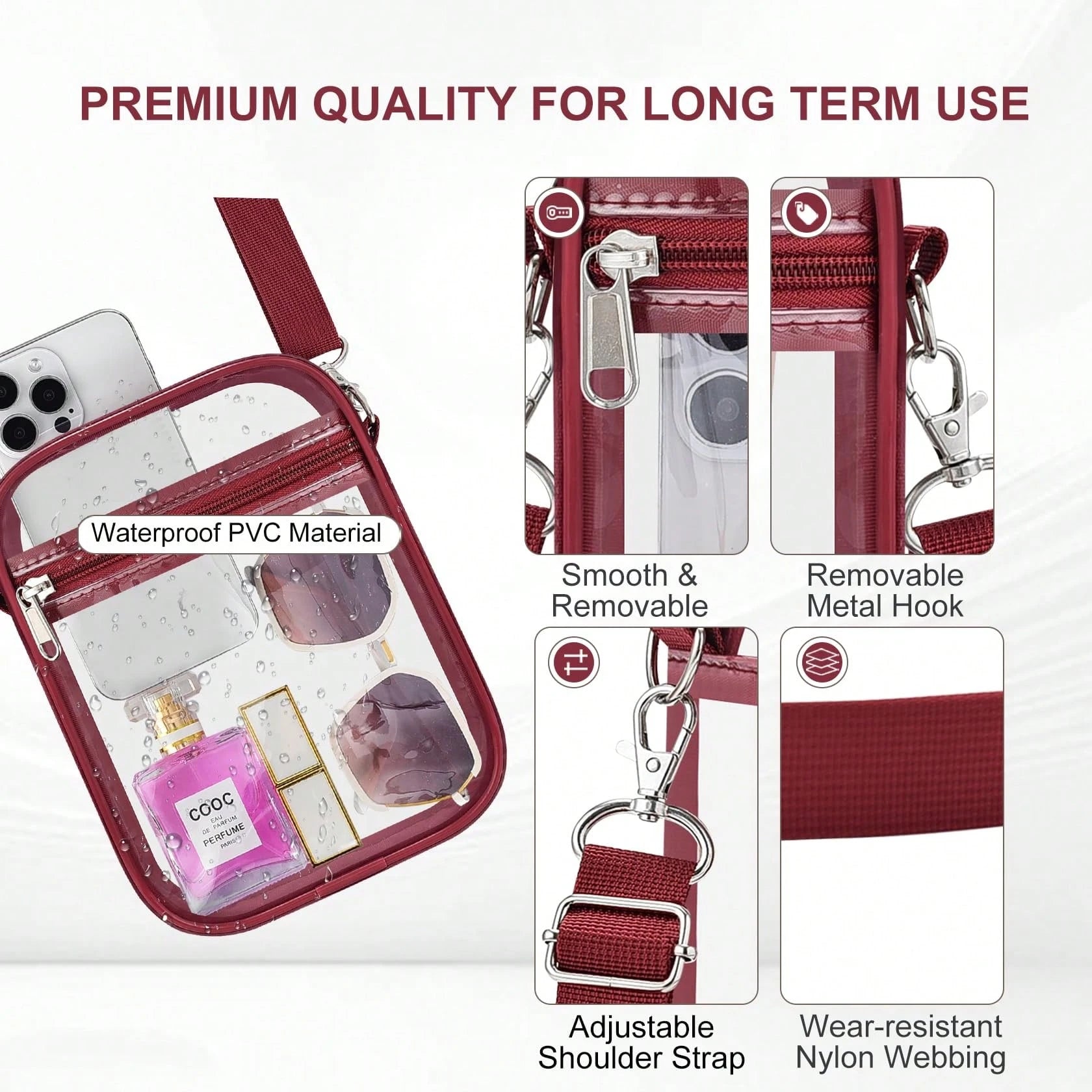 Sporting Clear Bag-Clear For Women Crossbody Messenger Bag For Concerts Sporting Events ﻿