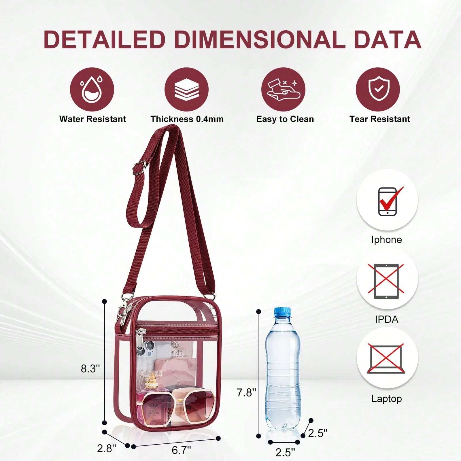 Sporting Clear Bag-Clear For Women Crossbody Messenger Bag For Concerts Sporting Events ﻿