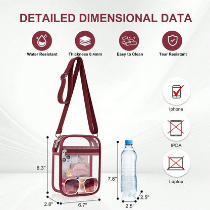 Sporting Clear Bag-Clear For Women Crossbody Messenger Bag For Concerts Sporting Events ﻿